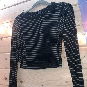Striped cropped long sleeve